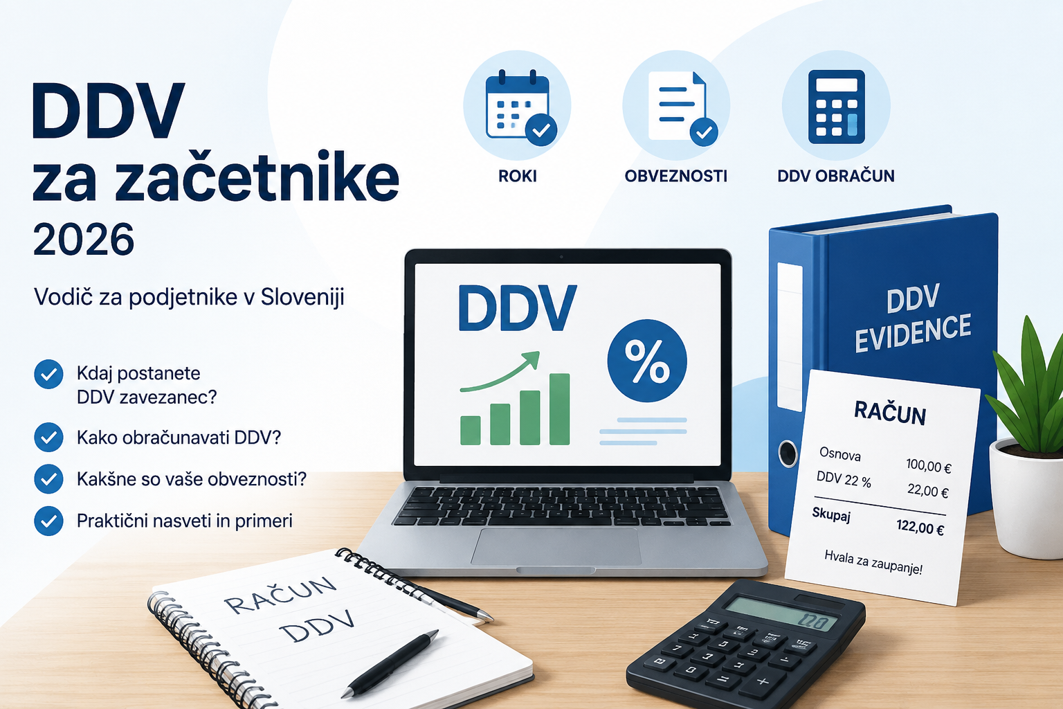 DDV za začetnike – obračun DDV, davčni zavezanec in evidence