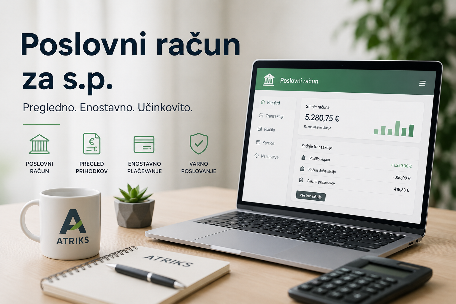Poslovni račun za s.p. in poslovanje podjetnika